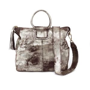 NWT-Hobo-Sheila-Large-Heavy-Metal-Bronze-Metallic-Leather